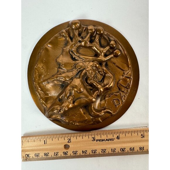 Salvador Dali Limited Edition Bronze King David Medallion With Crowned Head Desi - Picture 11 of 16